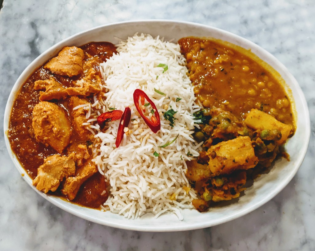 chicken tikka curry bowl from EatDoori Deli in Frankfurt, Germany
