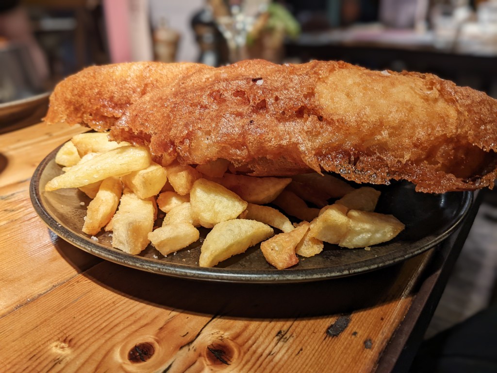 gluten-free fish and chips at The Joiners Arms in Northumberland